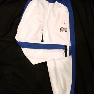NBA 76ers Blue and White Jogger Warm Ups RARE.